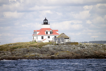 Fototapeta na wymiar Lighthouse on an Island (Maine, USA)