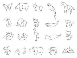 Fototapeta premium Animal origami vector