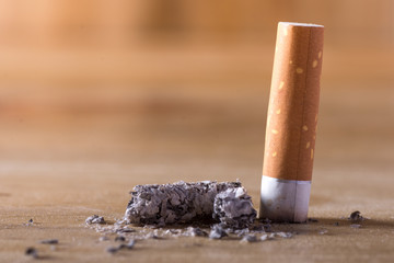 cigarette butt with ash