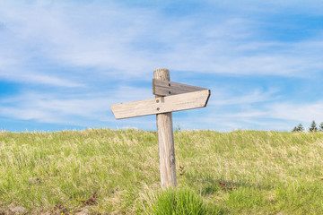 Beautiful  landscape view of green grass with  blue sky  background in Utsukushigahara park is  one of the most important and popular natural place in Nagano Prefecture , Japan.
