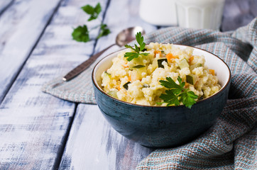 Milk porridge with vegetables