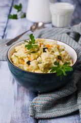 Milk porridge with vegetables