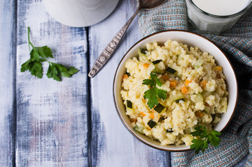 Milk porridge with vegetables