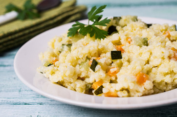 Milk porridge with vegetables