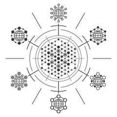 Obraz premium Sacred geometry element. Hexagonal element.