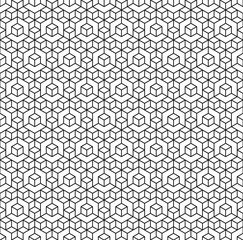 Abstract geometric cube seamless pattern. Simple minimalistic graphic design background, fabric ornament. Vector