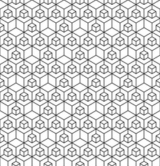 Abstract geometric cube seamless pattern. Simple minimalistic graphic design background, fabric ornament. Vector