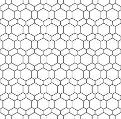 Abstract geometric hexagonal seamless pattern. Simple minimalistic graphic design background, fabric ornament, safety net. Vector