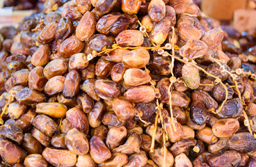 Dry fruit date on the market in Morocco