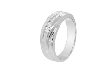 engagement ring with diamonds and white gold, jewelry band