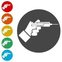 Vaccination and Health Concept icons set 