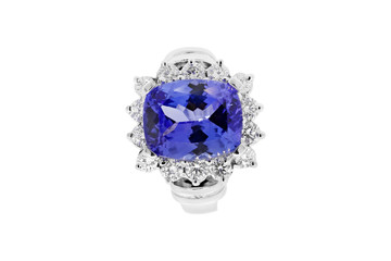 sapphire ring with diamond blue