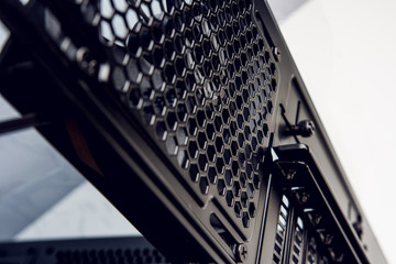 Closeup Of Empty Black Metal Computer Case