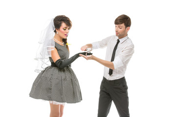 boy and girl looking like dolls