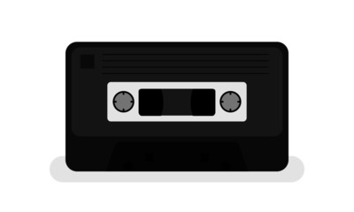 Mixtape. vector illustration of a retro cassette in bright colours on a green background. mixtape concept. eps 10