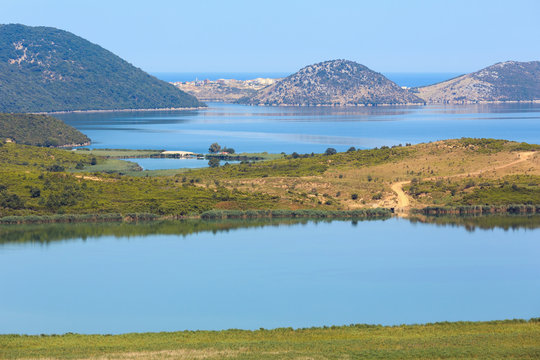  Salt Butrint lake, Albania.