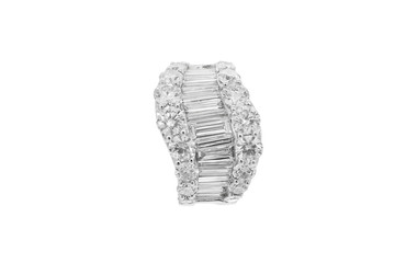 engagement ring with diamonds and white gold, jewelry band