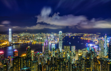 Fototapeta na wymiar 香港・ビクトリアピークからの夕景