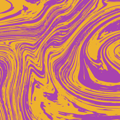 Paint stain abstract liquid orange and purple layout. Fantasy elegant creative graphic marble texture pattern