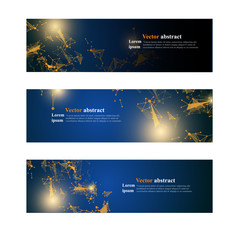 Website header or banner set abstract. design concept technology and networking science.