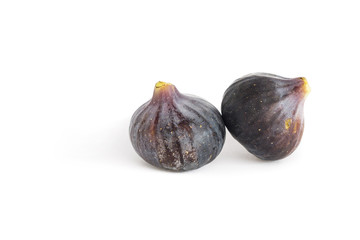 Two mediterranean figs on isolated background
