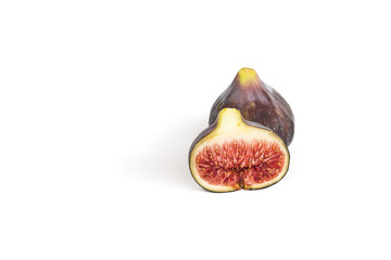 Mediterranean fig section on isolated background