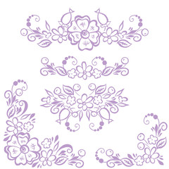 isolated floral design elements
