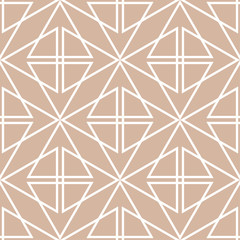 Geometric brown and white seamless pattern for fabrics