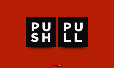 Push Pull Signs (Vector Concept Illustration)