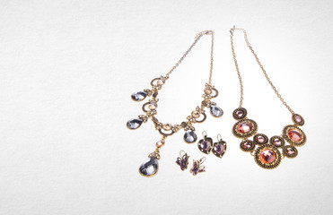 necklace or shiny necklace on a background.