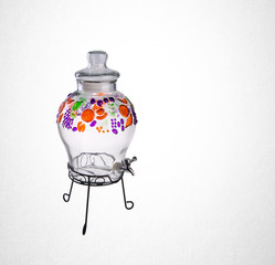 Water Jar or Empty glass jar on a background.