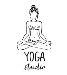 Fototapeta na wymiar Vector illustration for an yoga studio