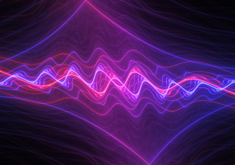 Purple lightning or sound wave visualisation