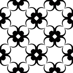 Seamless black and white pattern with wallpaper ornaments