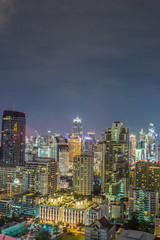 Naklejka premium Mid night city building landscape 