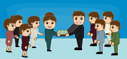 Man and Woman Holding Money Bag