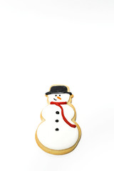 Christmas cookies on wooden table. Isolated