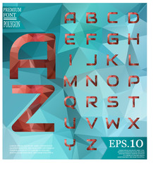 Font low poly Pastel alphabet vector letters isolated on  Vector Abstract geometric shape polygonal style