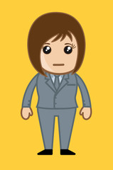 Young Cartoon Businesswoman