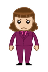Sad Cartoon Businesswoman