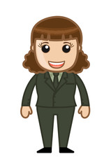 Laughing Cartoon Businesswoman