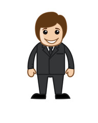 Happy Cartoon Employee