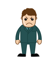 Aggressive Cartoon Businessman