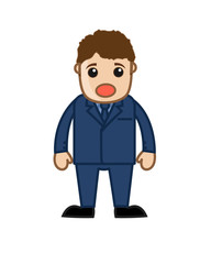 Scared Cartoon Businessman