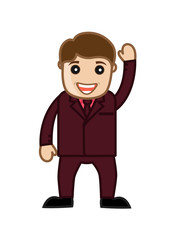 Joyful Cartoon Businessman Dancing