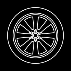 Car wheel it is icon .