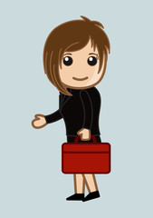 Modern Young Businesswoman Character