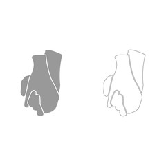 Hand holding another hand , sign of love icon .