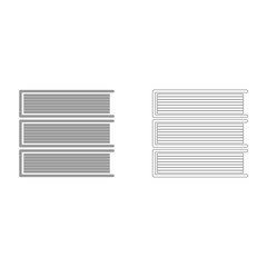 Horizontal stack of books it is icon .