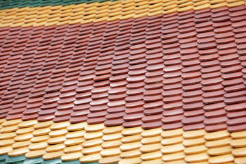 texture of temple roof tile background.